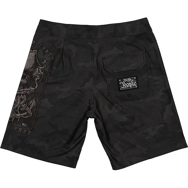 Пляжные шорты HOWITZER Skull Flag Black Camo