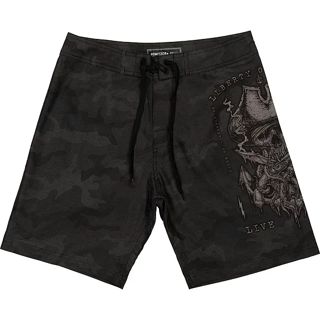 Пляжные шорты HOWITZER Skull Flag Black Camo