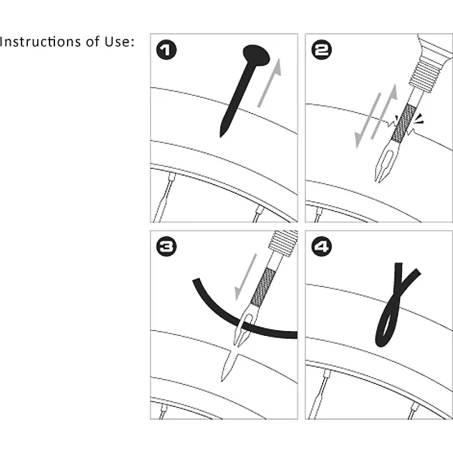 Ремкомплект для бескамерной покрышки BIRZMAN Tubeless Repair Kit (with 10pcs tire plugs)