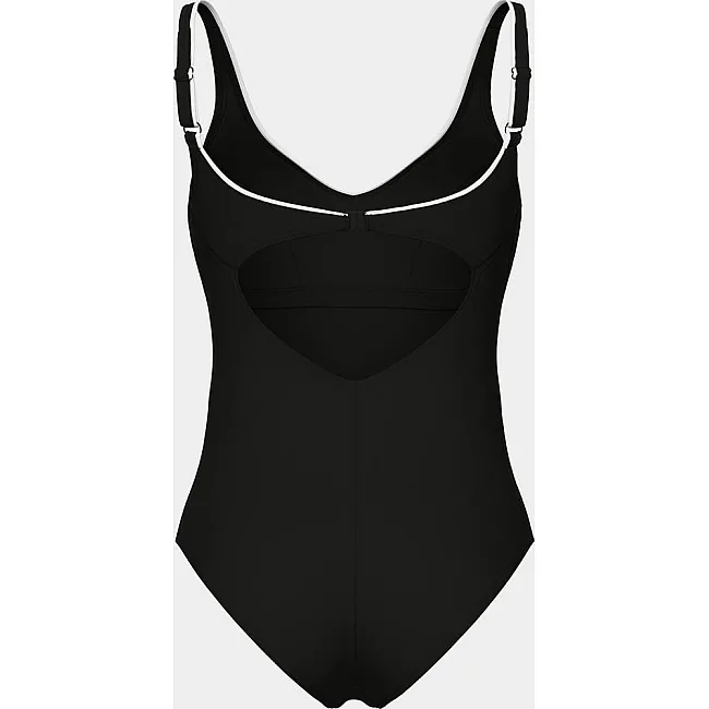 Купальник закрытый для женщин Arena CLIP BACK SWIMSUIT SOLID B черный, белый (для женщин)