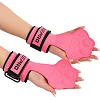 Накладки для підтягування та тяги WEIGHT LIFTING WRIST WRAPS LiveUp LP8757 2шт (Рожево-чорний)