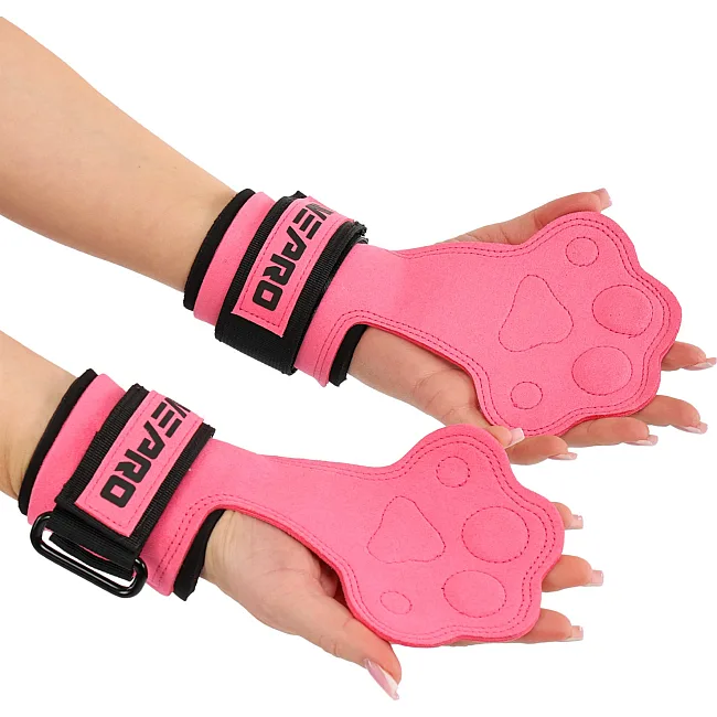 Накладки для підтягування та тяги WEIGHT LIFTING WRIST WRAPS LiveUp LP8757 2шт (Рожево-чорний)