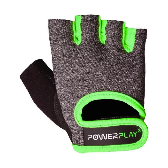 Перчатки для фитнеса PowerPlay 2935 женские Серо-Зеленые XS