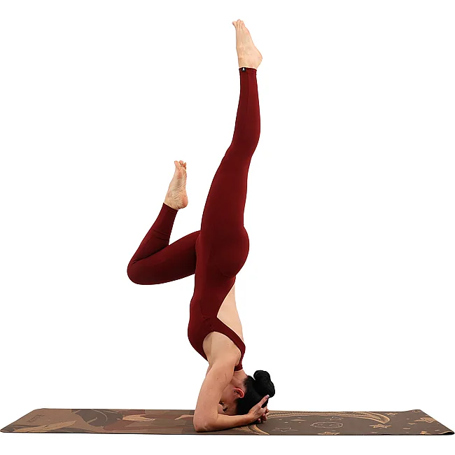 Килимок для йоги Пробковий двошаровий каучуковий Yoga mat BLOOM LB7120 183x61мx0.3cм