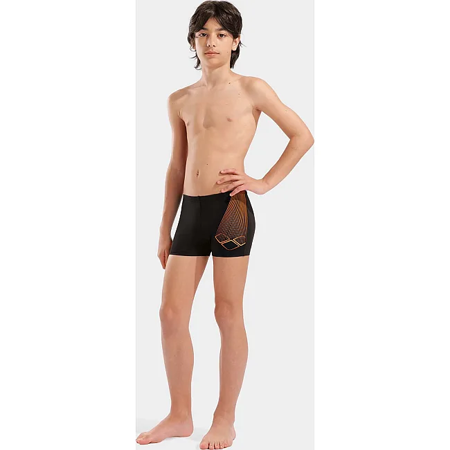 Плавки-шорты для мальчиков Arena BRIGHT SWIM SHORT черный, оранжевый (для детей)