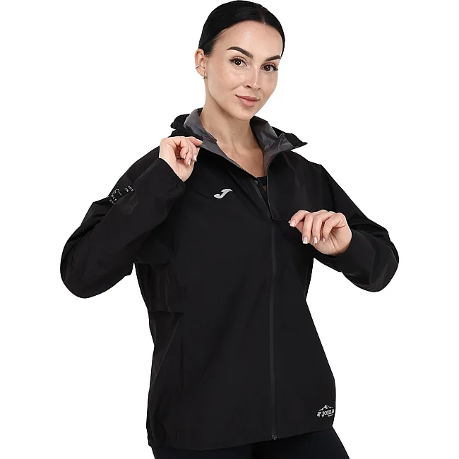 Куртка дождевик с капюшоном женская JOMA R-TRAIL NATURE 902790-100 (Черный)