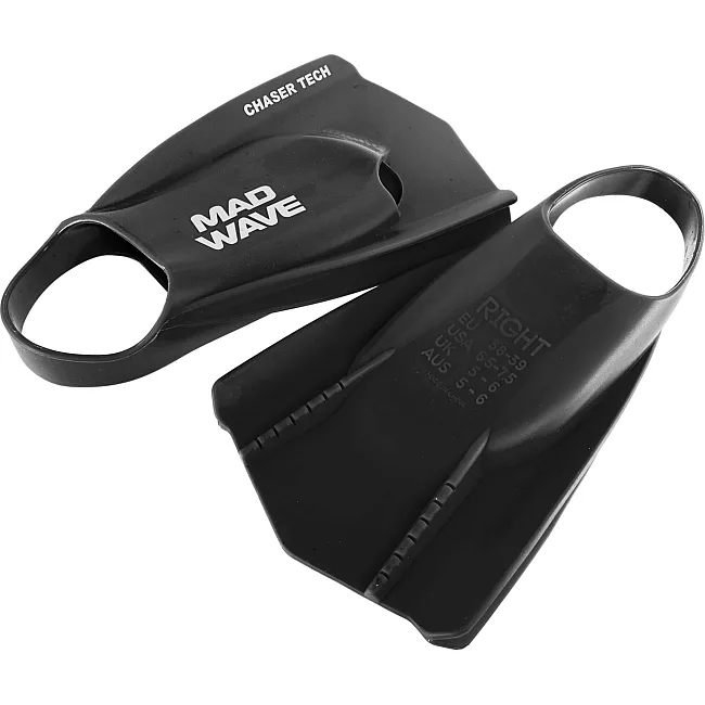 Ласти тренувальні з відкритою п'ятою MADWAVE Chaser tech M074306 (Чорний)