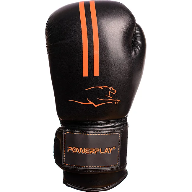 Боксерские перчатки PowerPlay 3016 Contender Черно-оранжевые