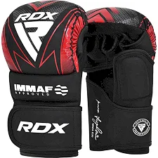Рукавиці для рукопашного бою RDX GRAPPLING GLOVES SHOOTER IMMAF-1 чорний, червоний