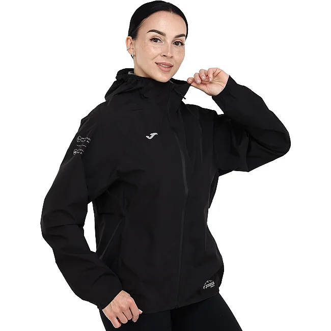 Куртка дождевик с капюшоном женская JOMA R-TRAIL NATURE 902790-100 (Черный)