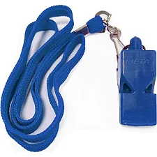 Свисток арбітра пластиковий зі шнурком META Whistle plastic classic with lanyard синій OFSM