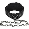 Пояс атлетический для отягощения текстильный с цепью и карабином EZOUS DIP BELT SOFT STRAP N-03 спинка-16см
