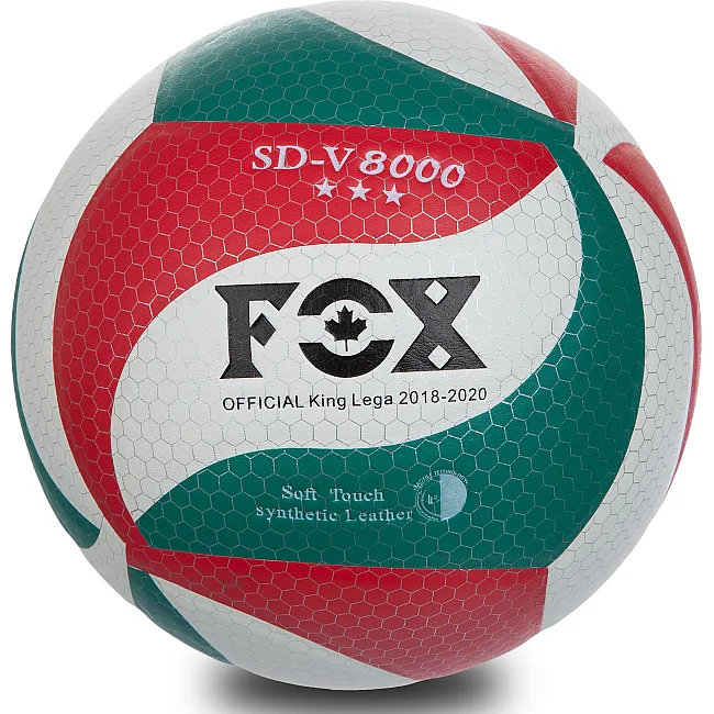 Волейбольный мяч
 FOX SD-V8000 №5 PU (Белый-зеленый-красный)