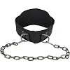 Пояс атлетический для отягощения текстильный с цепью и карабином EZOUS DIP BELT SOFT STRAP N-03 спинка-16см