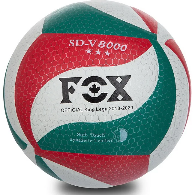 Волейбольный мяч
 FOX SD-V8000 №5 PU (Белый-зеленый-красный)