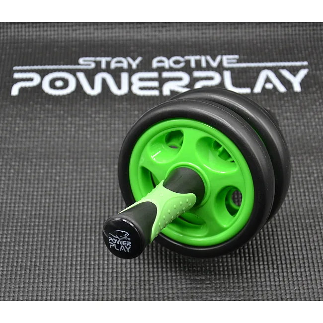 Ролик для пресса двойной POWERPLAY 4327 Dual-Core Ab Wheel Черно-красное