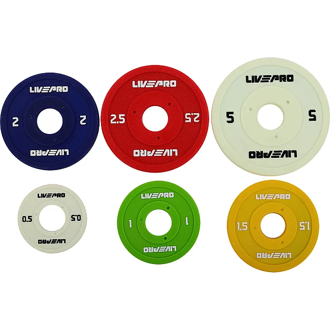 Диск для штанги полиуретановый
 LiveUp LP8028-0_5 ø50мм 0,5кг