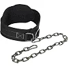 Пояс атлетический для отягощения текстильный с цепью и карабином EZOUS DIP BELT SOFT STRAP N-03 спинка-16см