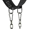 Пояс атлетический для отягощения текстильный с цепью и карабином EZOUS DIP BELT SOFT STRAP N-03 спинка-16см