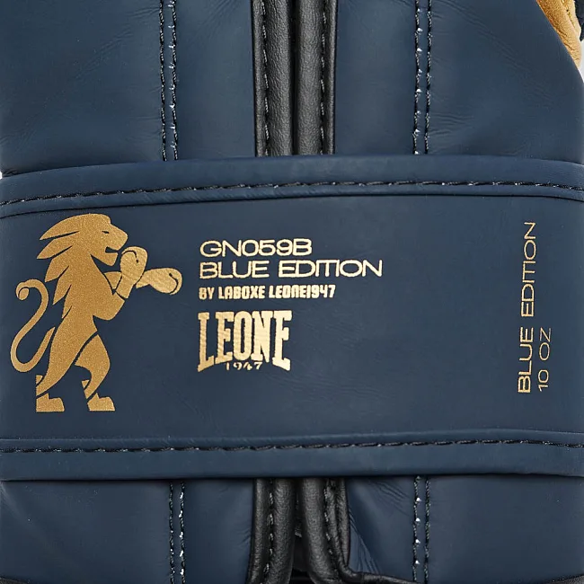 Боксерские перчатки Leone GN059B Blue Edition (капу в комплекте)