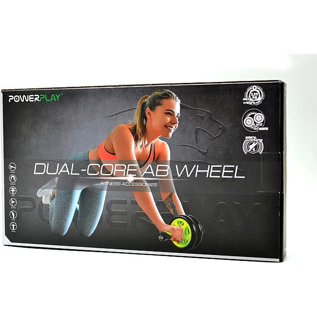 Ролик для пресса двойной POWERPLAY 4327 Dual-Core Ab Wheel Черно-красное