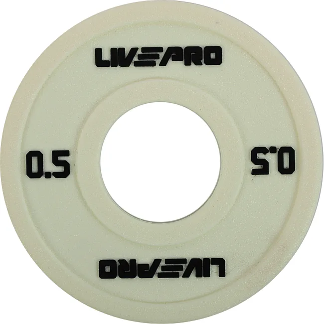 Диск для штанги полиуретановый
 LiveUp LP8028-0_5 ø50мм 0,5кг
