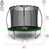 Батут OUTTEC Pumpkin с внутренней сеткой 8 футов 252 см черно-зеленый