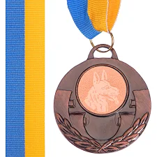 Медаль спортивна зі стрічкою тематична SP-SPORT AIM Собаки C-4846-0039 ø5см (Бронзовий)