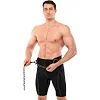 Пояс атлетический для отягощения текстильный с цепью и карабином EZOUS DIP BELT SOFT STRAP N-03 спинка-16см