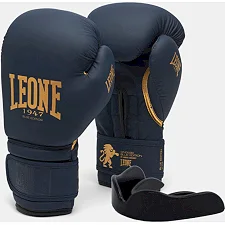 Боксерские перчатки Leone GN059B Blue Edition (капу в комплекте)