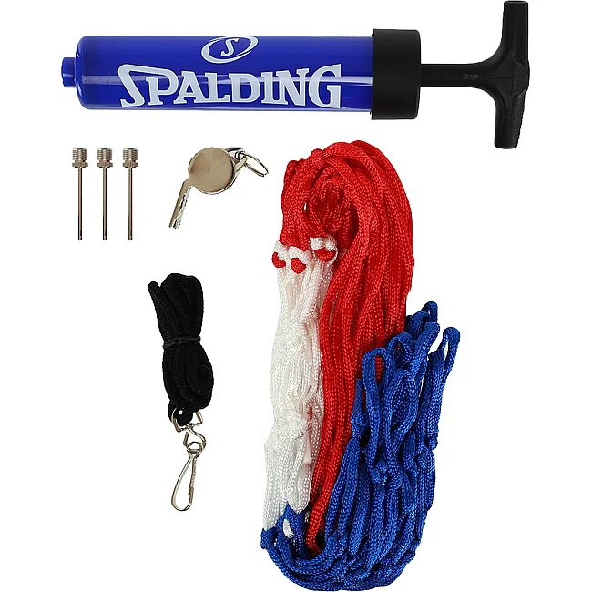 Баскетбольный набор 4в1 сетка насос 3 иглы и свисток SPALDING 8300SPCN