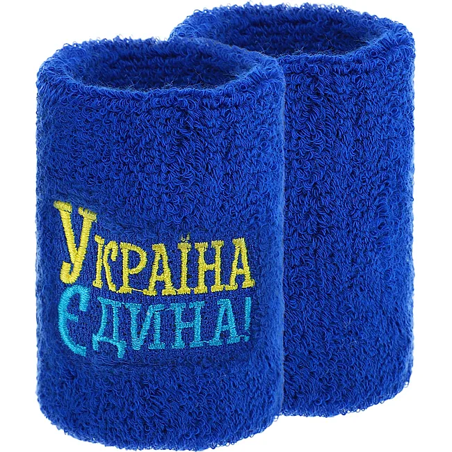 Спортивный напульсник впитывающий влагу УКРАЇНА Єдина BC-9279 1шт (Синий)
