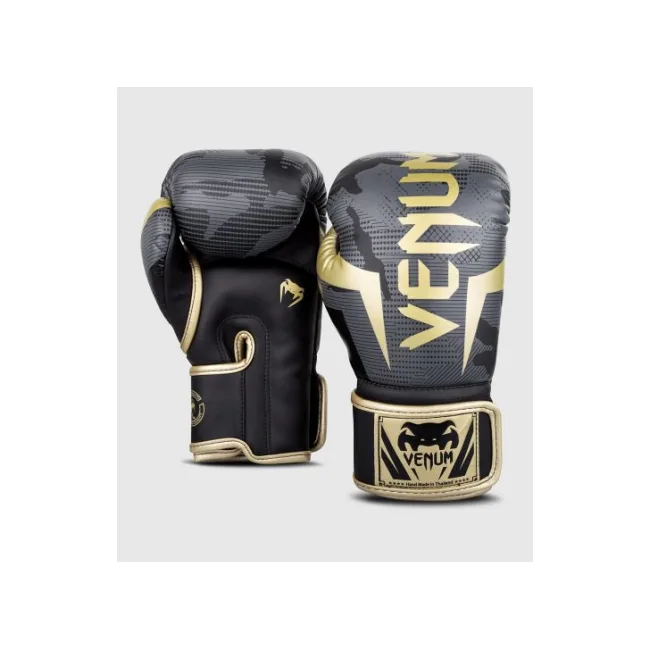 Боксерские перчатки VENUM Elite Dark Camo Gold