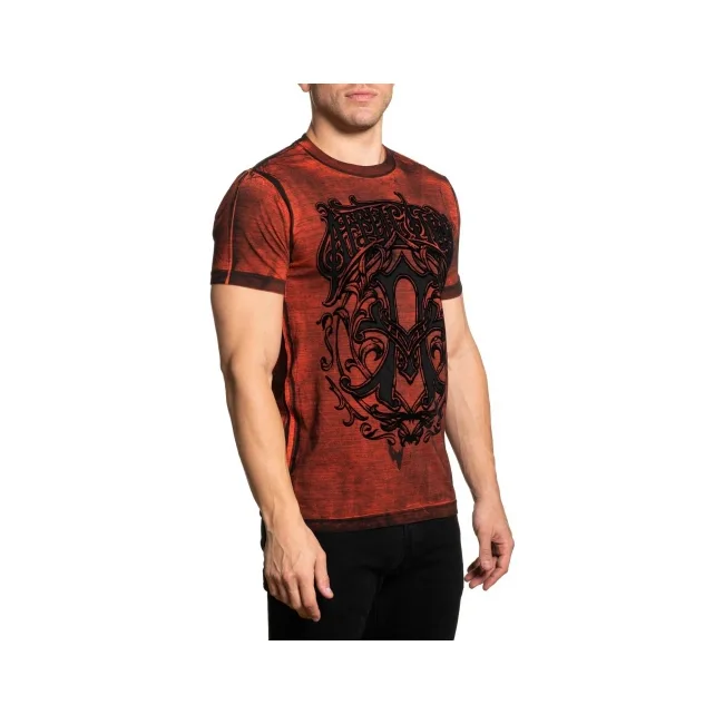 Футболка AFFLICTION Iconic Steel SS Tee Indian Red