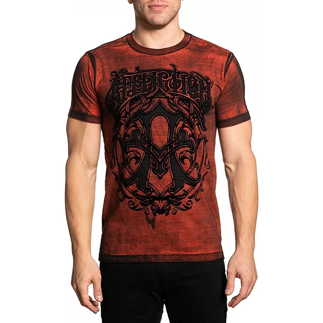 Футболка AFFLICTION Iconic Steel SS Tee Indian Red