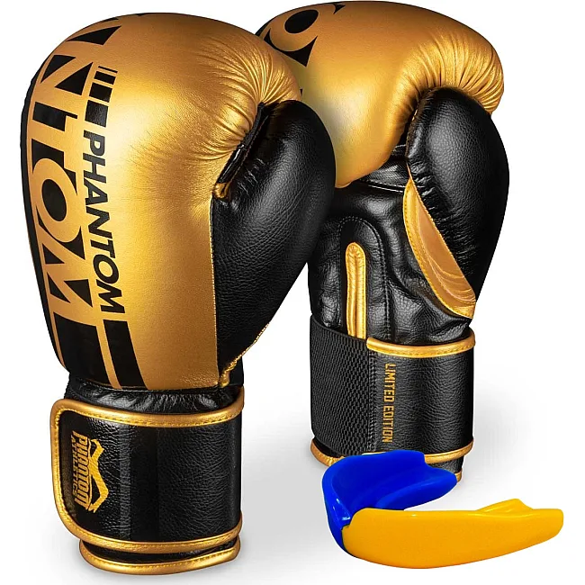 Перчатки для бокса PHANTOM APEX Elastic Gold (капа в подарок)