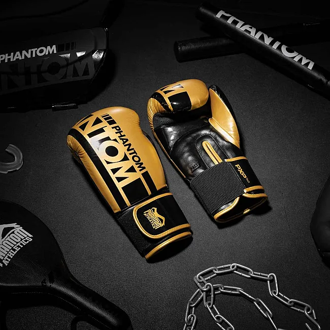 Перчатки для бокса PHANTOM APEX Elastic Gold (капа в подарок)