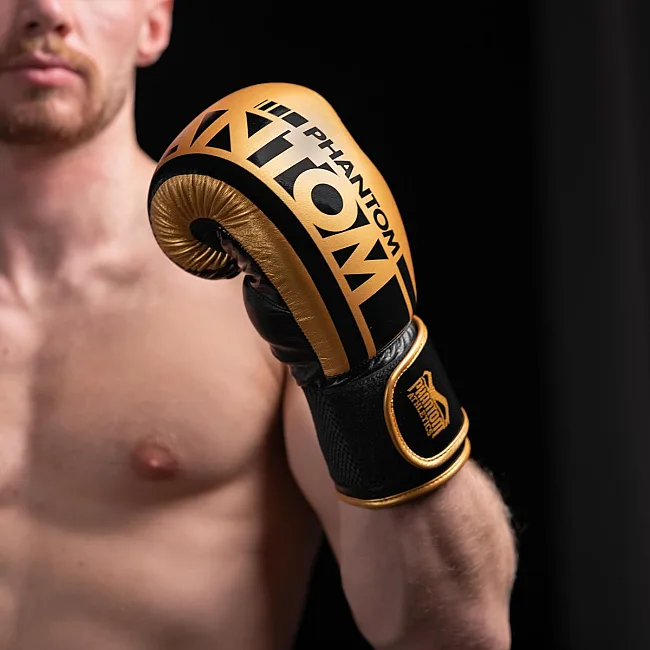 Перчатки для бокса PHANTOM APEX Elastic Gold (капа в подарок)