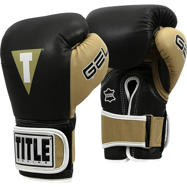 Рукавички снарядні TITLE Boxing Gel World V2T Black Gold White