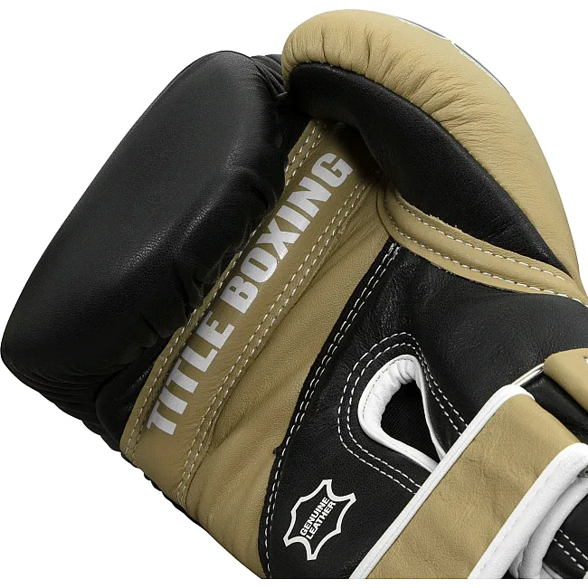 Рукавички снарядні TITLE Boxing Gel World V2T Black Gold White