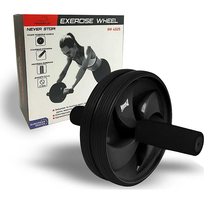 Ролик для пресса POWERPLAY 4325 AB SCULPT (d17.5см.) Black