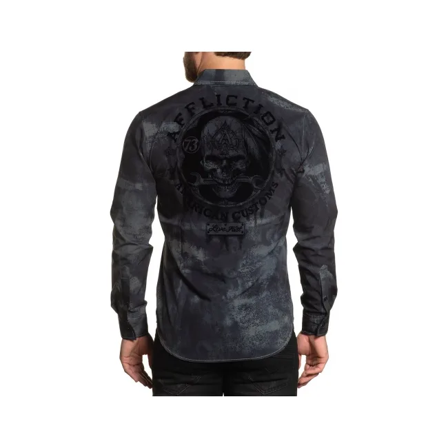 Сорочка Affliction Traction LS Woven Dusty Olive