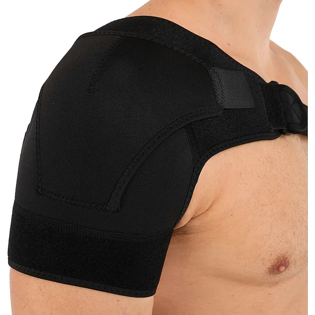 Бандаж для плеча компрессионный фиксатор плечевого сустава Shoulder Support SIBOTE ST-7493-R правый 1шт (Черный)