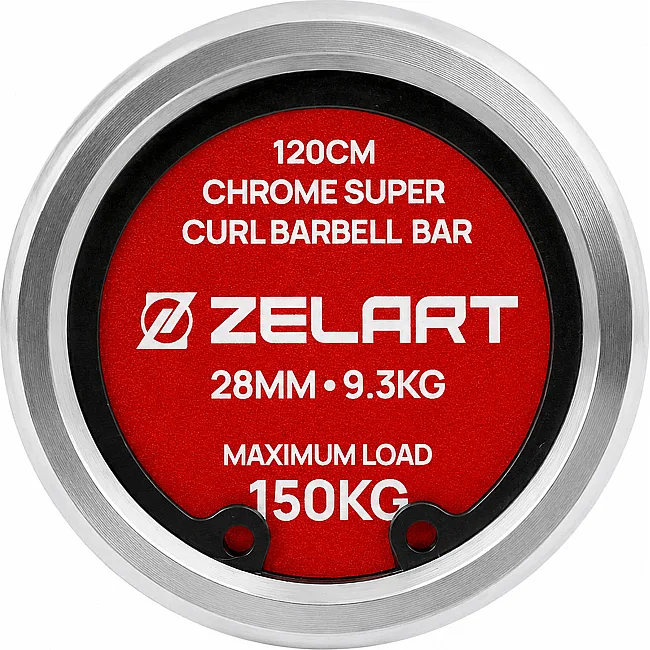 Гриф для штанги хромований Олімпійський Z-подібний із замками ZELART TA-9743 (Хром)
