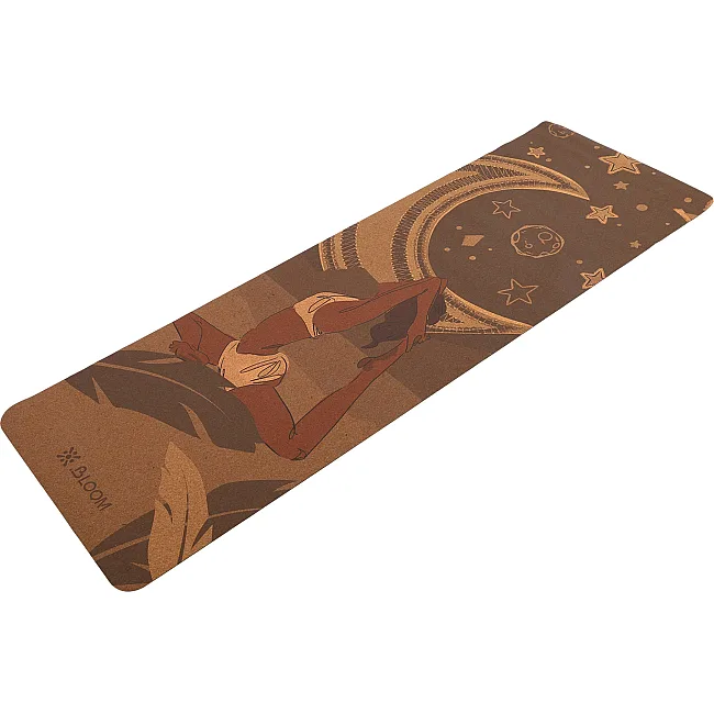 Килимок для йоги Пробковий двошаровий каучуковий Yoga mat BLOOM LB7120 183x61мx0.3cм