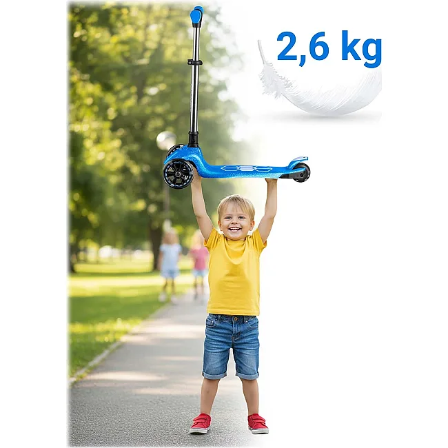 Детский самокат трехколесный Ricokids Jelly синий