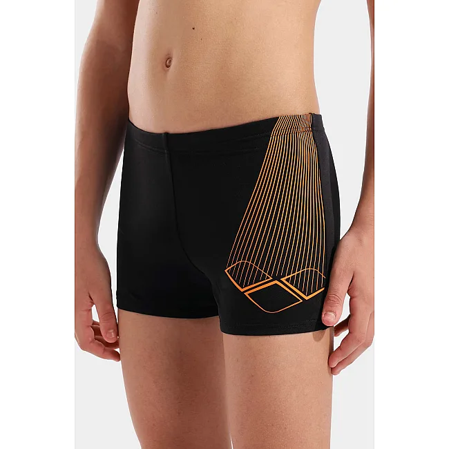 Плавки-шорты для мальчиков Arena BRIGHT SWIM SHORT черный, оранжевый (для детей)