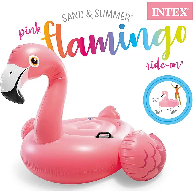 Плит надувной пляжный с ручками INTEX 57558 Фламинго, 142 x 140 x 94 см