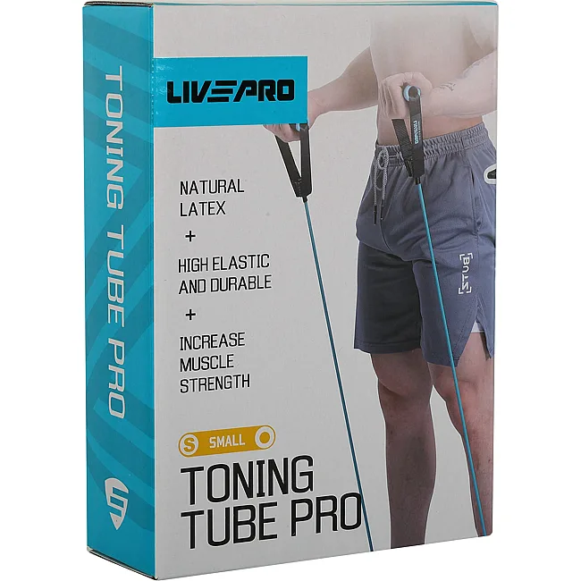 Трубчатый эспандер
 с ручками 10LB LiveUp LP8405-L 120см нагрузка 4,5кг (Желтый)