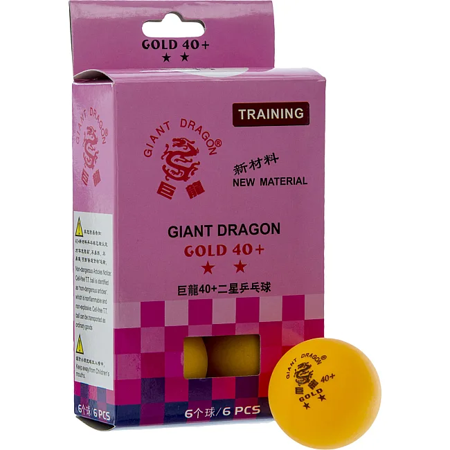 Мячи для настольного тенниса
 GIANT DRAGON GOLD 40+ 2star MT-6561 6шт (Оранжевый)